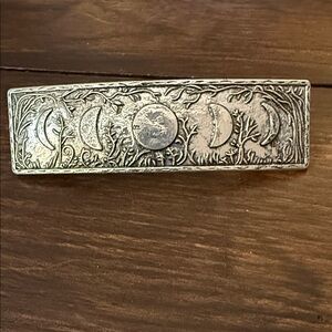 Source Unknown Silver Moon Phase Hair Clip